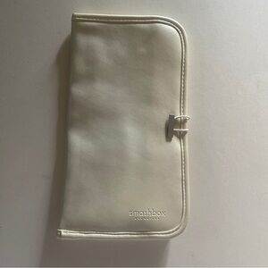 Smashbox white makeup brushes foldover bag travel pouch
